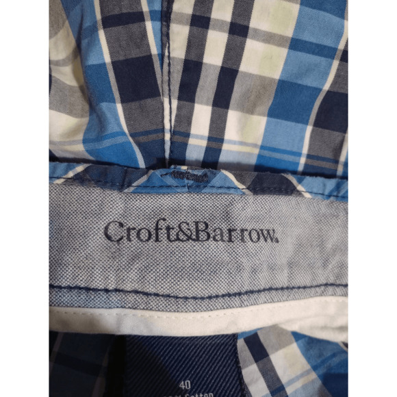 Croft and Barrow Shorts Men's‎ 40 Blue Plaid Bermuda - Picture 4 of 8